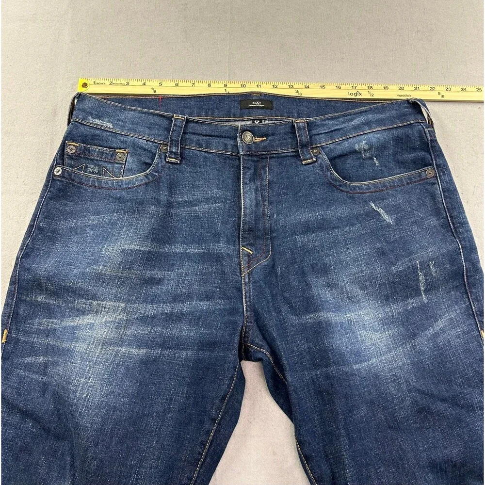 True Religion Mens Ricky Relaxed Straight Denim Jeans Size 40